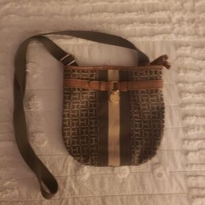 Tommy Hilfiger Olive and Brown Crossbody Bag